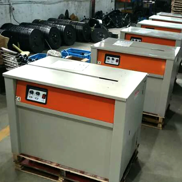 Middle size table height semi automatic PP bundle strapping packing machine