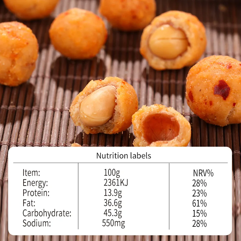 70g Delicious Fried Peanuts Flavored Spicy Peanuts Nut Snacks Bag Packaging Coated Peanut Wholesale