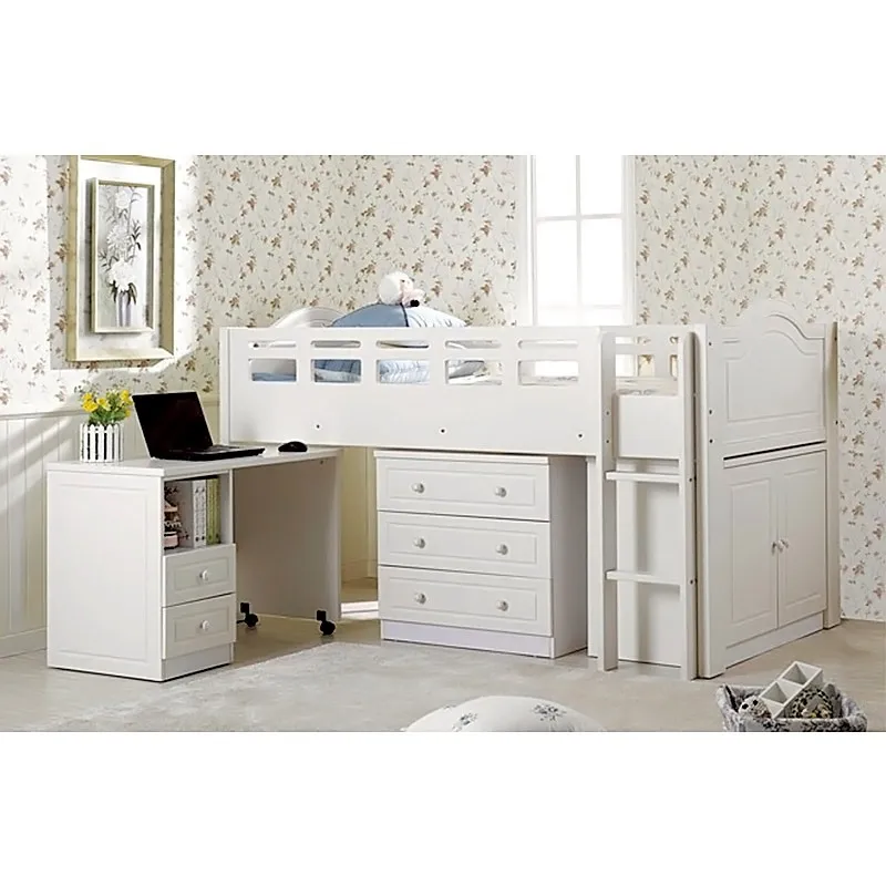 2022 Hot Selling Kids Princess Bed Kids Bunk Beds Children Beds with Storage ladder cabinet