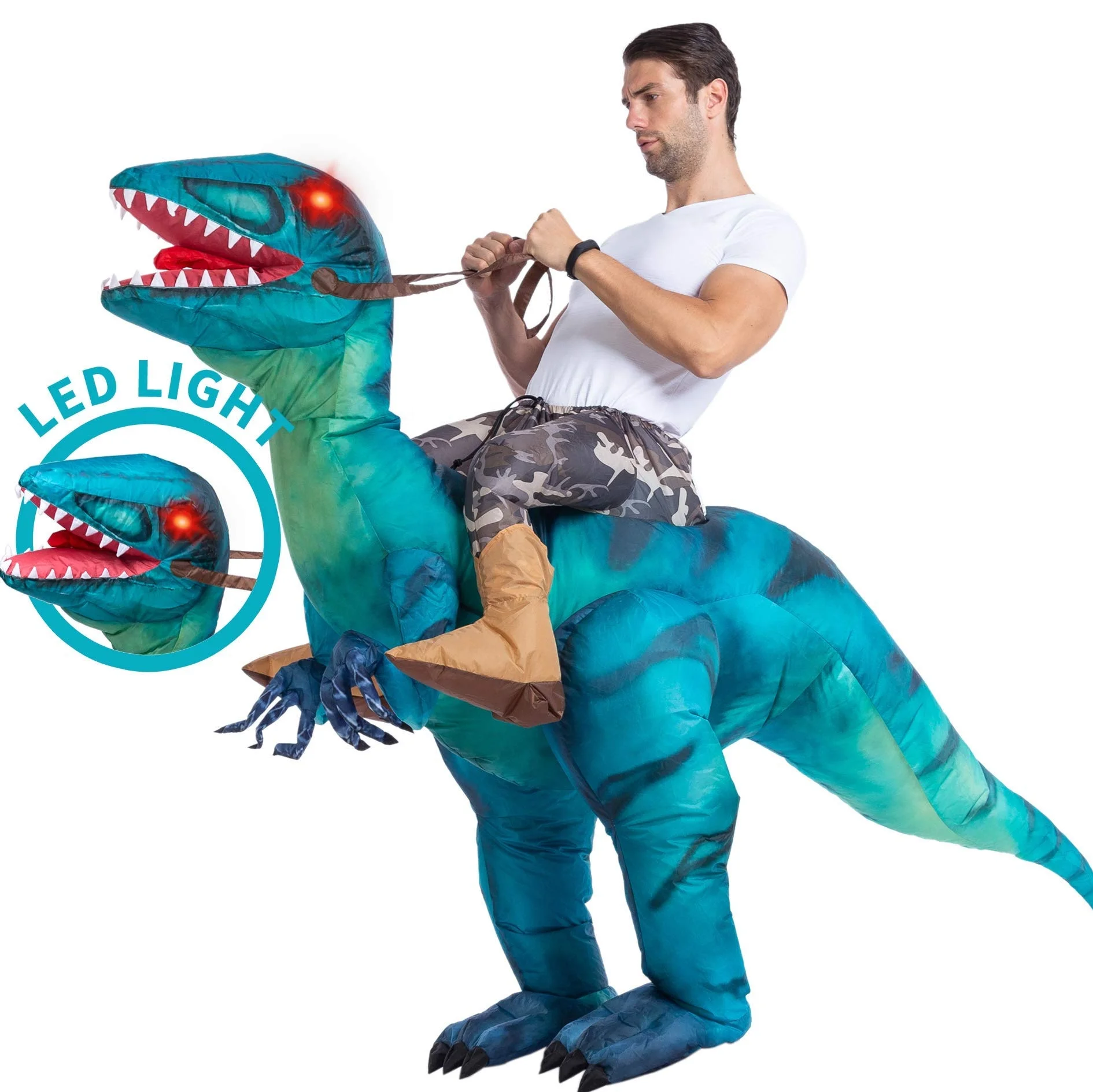 Wonderful Funny cute Costume Inflatable Mascot Blow-up Party cosplay inflatable riding dinosaur costume for Kids child adult