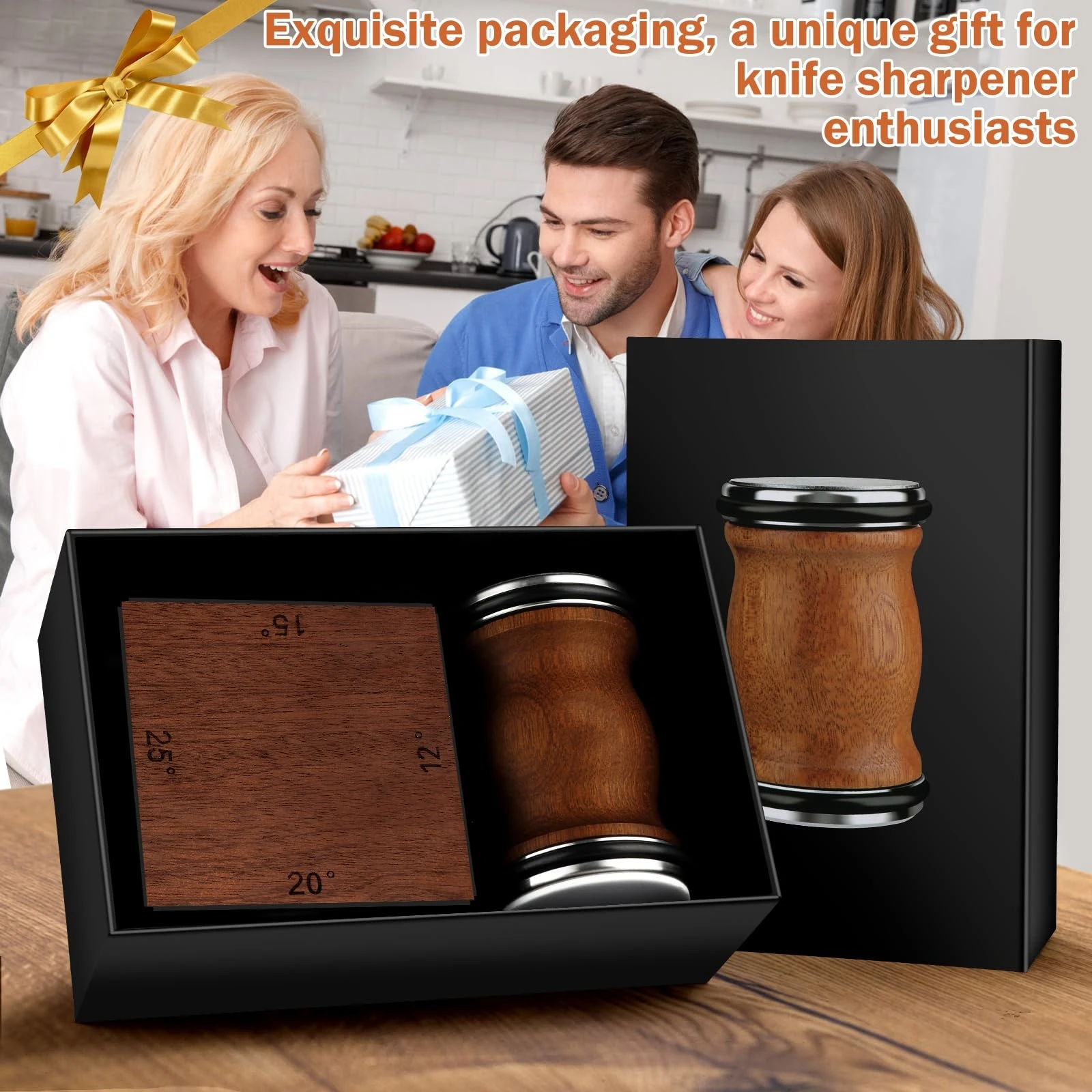Professional Kitchen Gadgets Circular 4 Stage Fixed Angle Roller Rolling Tumbler Diamond Magnetic Knife Sharpener Tool Kit Set