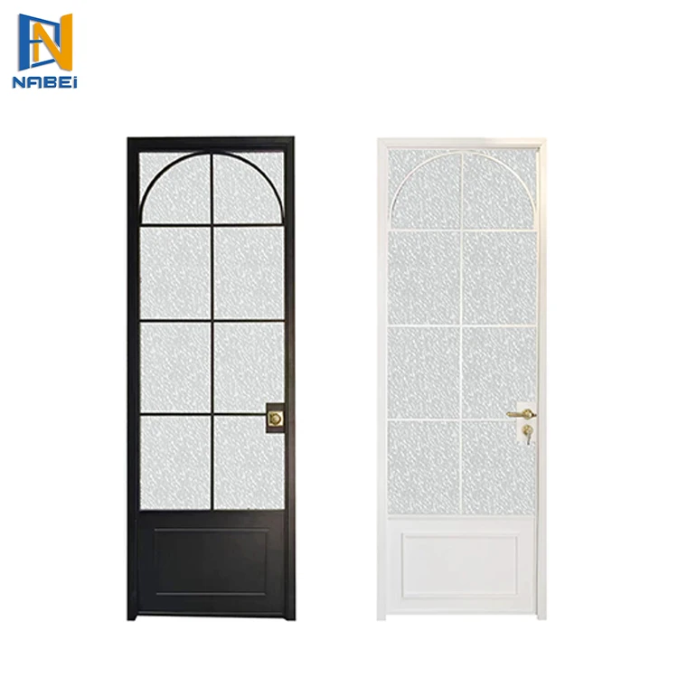 French Interior Doors Aluminium Glass Casement Door Swing Entrance Aluminium Glazed Doors with Security Screen