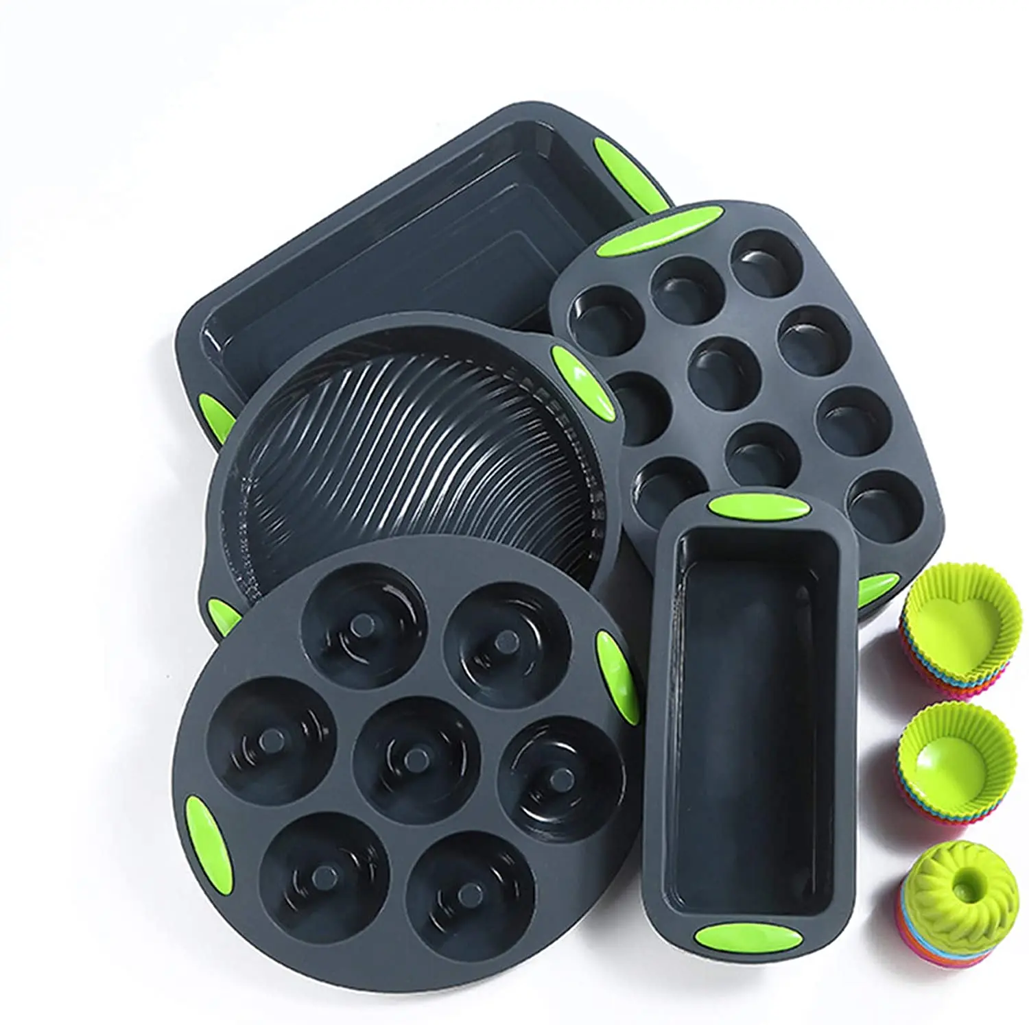 BPA Free Silicone Cake Tray Set Non-Stick Silicone Cake Mold Baking Sheet Reusable Silicone Cake Baking Cups