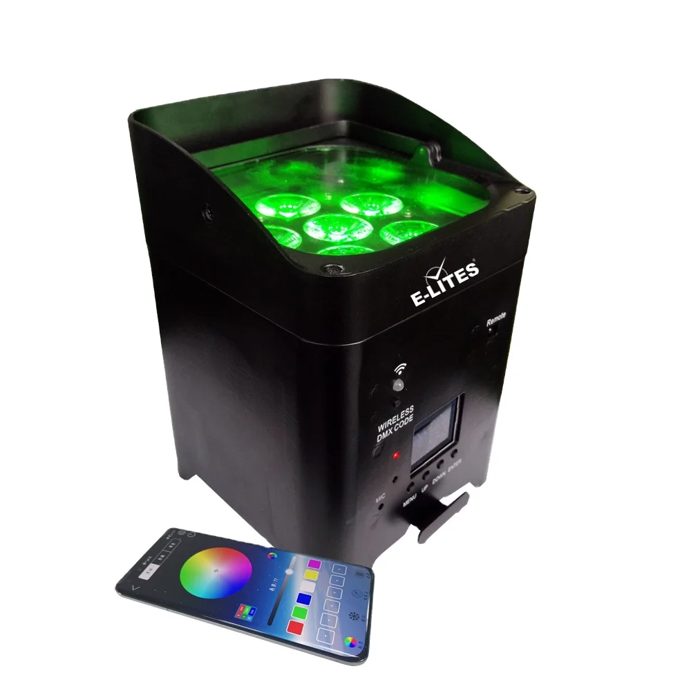 Factory price wireless function white housing 6x18w battery powered led dmx RGBW LED Stage light