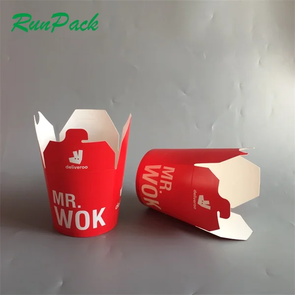 16oz 26 oz 32 oz disposable printed pasta food packaging take away noodle box custom