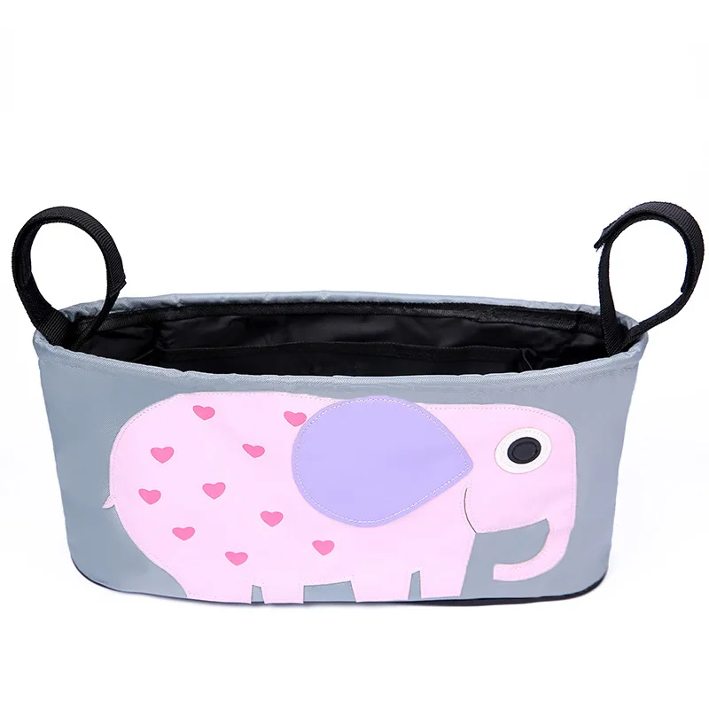 Factory wholesale universal animal pattern diaper bag baby stroller organizer with insulated cup holders