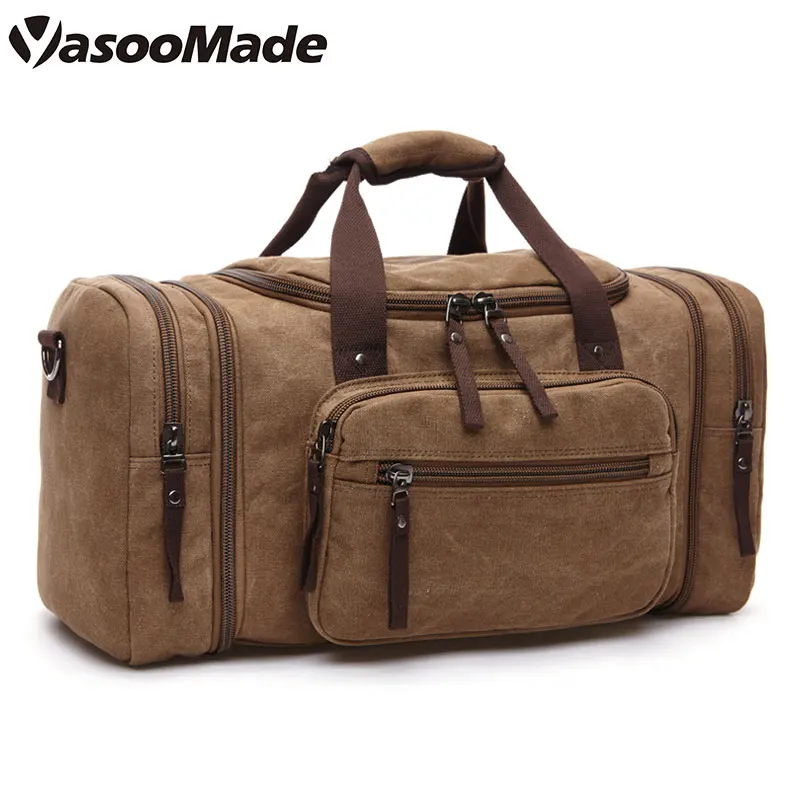 Men Weekender Overnight Bag Travel Backpack Canvas Rucksack Vintage Duffel Bag Reversible Canvas Tote Bag