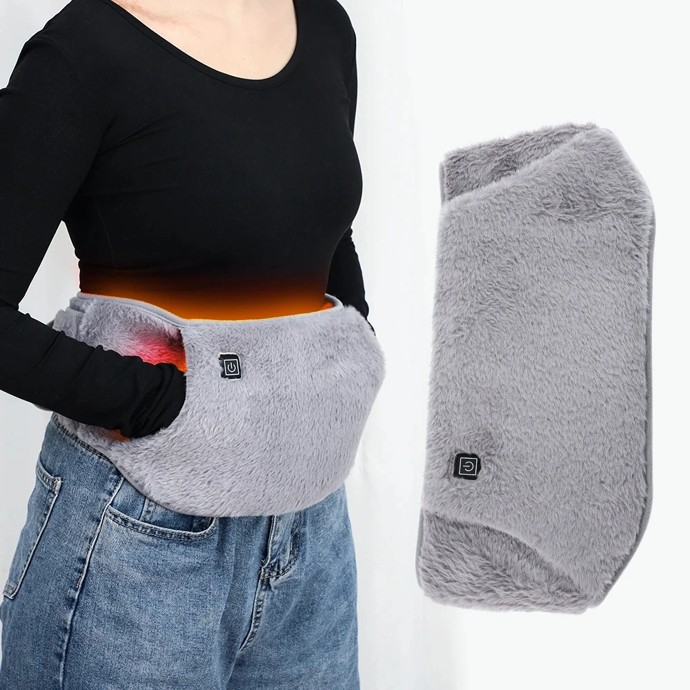Temperature Regulating Electric Heating Period Cramps Electric Rechargeable Hand Waist Warmer Belt 3 Speed Plush Living Room Usb
