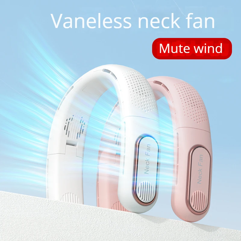 rechargeable portable cooling semiconductor all-wheel-drive neck fan Rechargeable 4000mAh leafless suspension neck fan