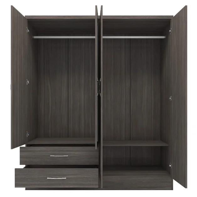 popular high quality smart walnut color big storage wardrobe clothes cabinet