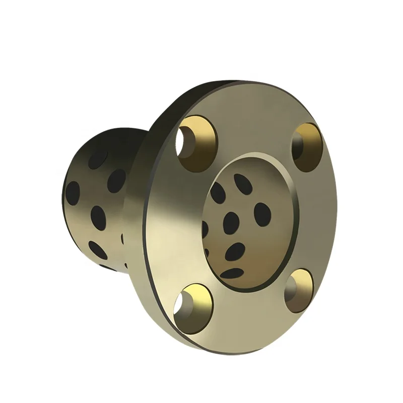 Round Flange Graphite Copper Sleeve Extended Linear Bearing Replace LMF6 Round Flanged Linear Bushing Self-lubricating Bearing