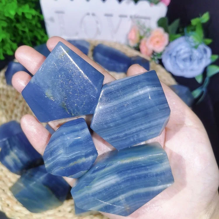 Wholesale Polished Natural Stone Free Form Crystals Blue Onyx Free Form Stone For Healing