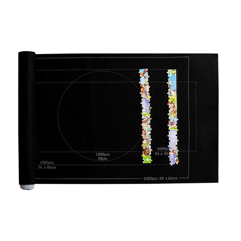 Kids Puzzle Toy Jigsaw Roll Felt Mat Accommodate 1500 Pieces Learning Toys Puzzle Accessories Portable Travel Baby Crawling Mat