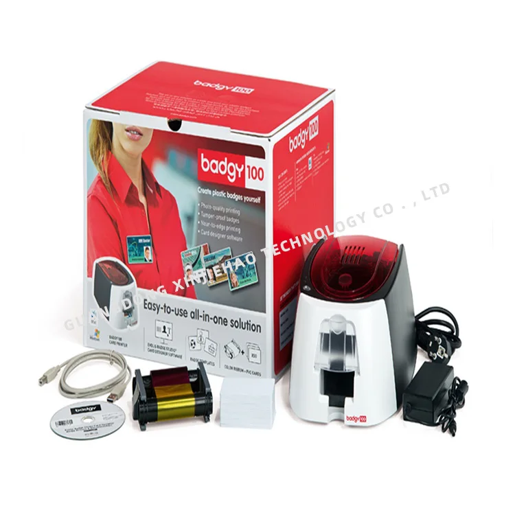 Карточный принтер Evolis Badgy100 односторонняя печать с бесплатной лентой YMCKO