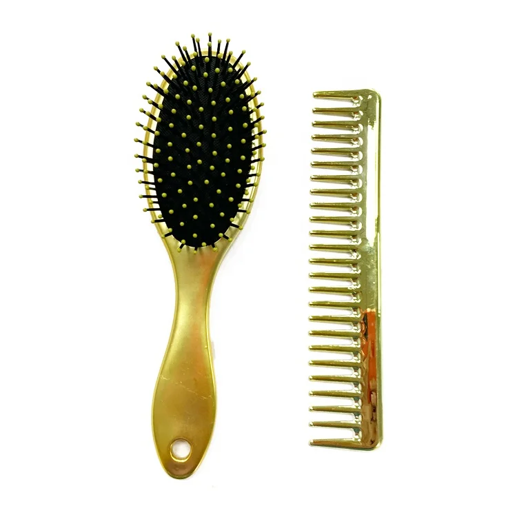 2020 Best Gold Detangle HairSet Hair Combs set with Detangling Hair Combs Dryer Cushion Massage Brush