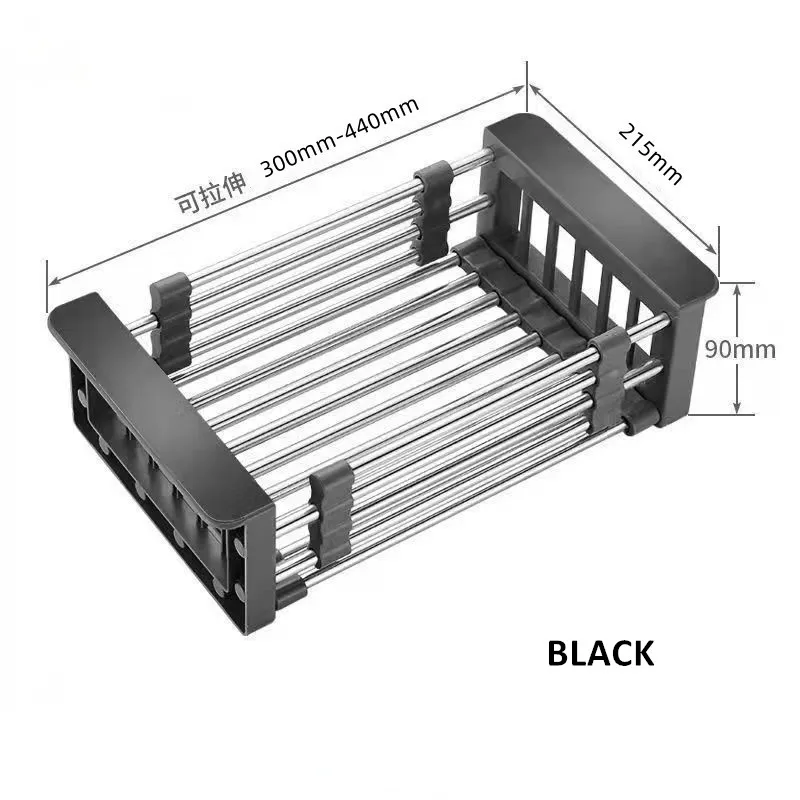 Scalable stainless steel & plastic kitchen rack sink dish dryer above the sink foldable sink drainer