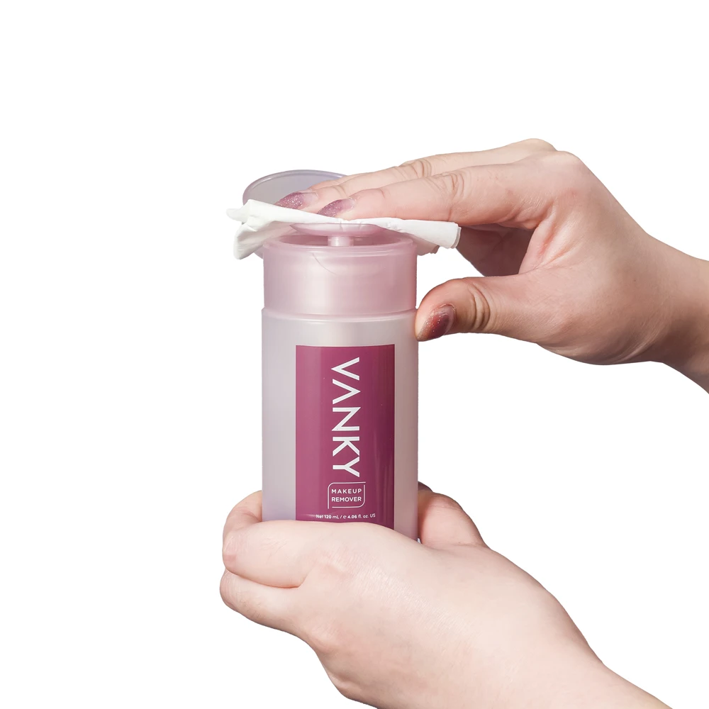 120ml Transparent Nail Polish Remover Plastic Nail Pump Liquid Cleaning Bottle With Press Pump Flip Top Cover