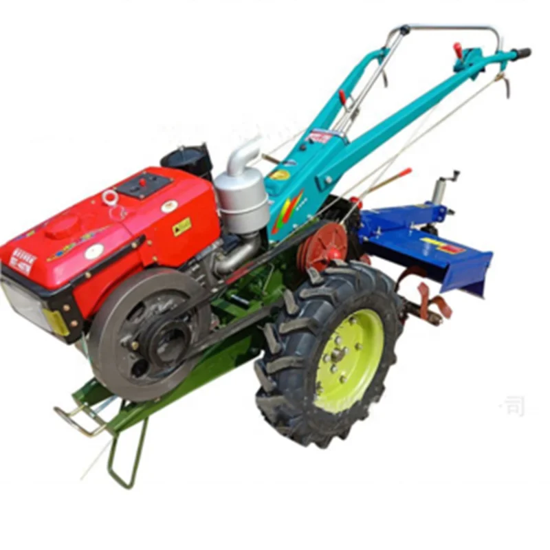 Electric Starter Two Wheel Diesel Farm Garden Use Mini Hand Walking Tractor