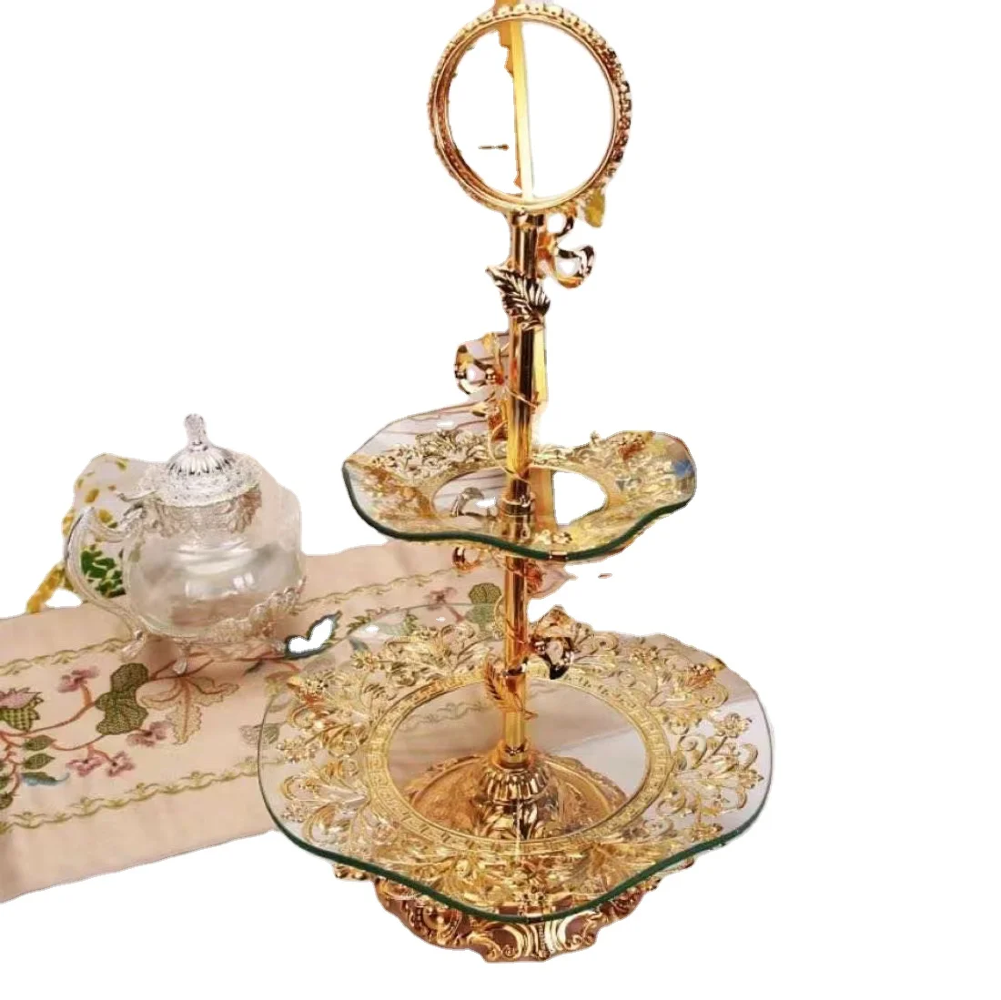 Hot double glass fruit plate, European plate. Household items, hotel items