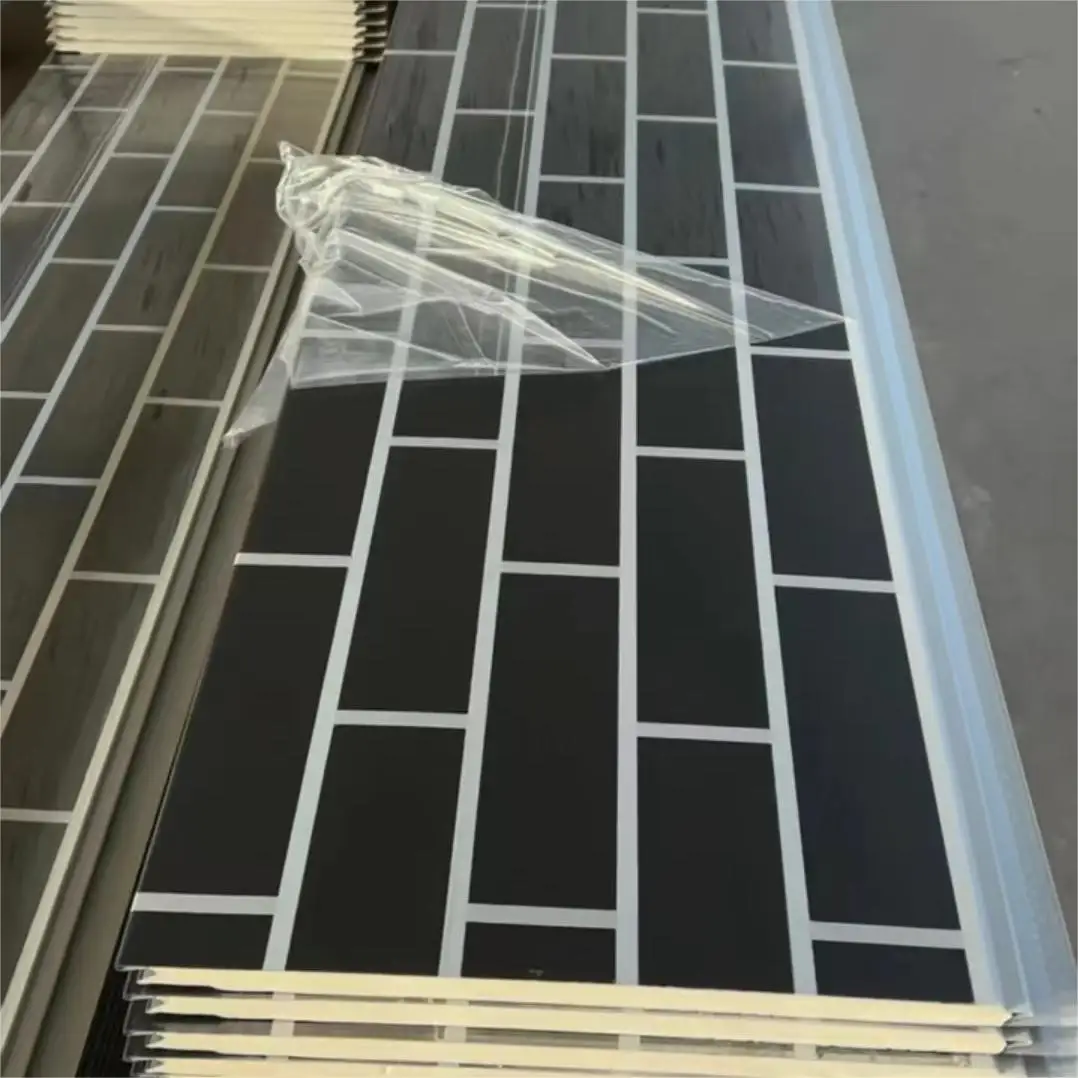 cheap and high quality building wall decor polyurethane sandwich panel Fireproof waterproof thermal insulation exterior panel