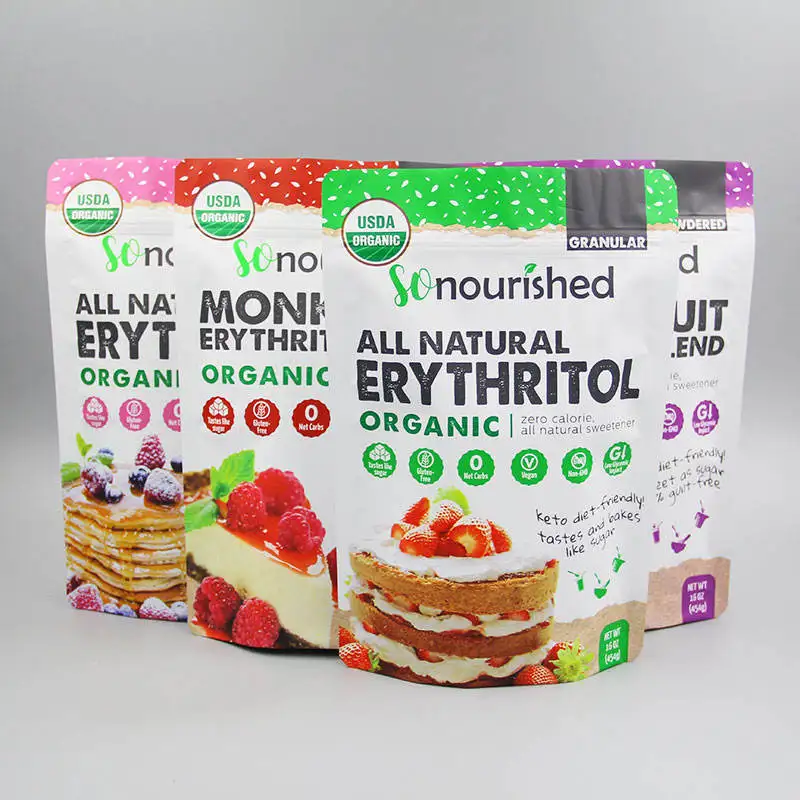 Custom Printing Zipper Bag Biodegradable Dried Fruit Packaging Ziplock Bags Vacuum Potato Crisps Plastic Food PE Snack Bag HF