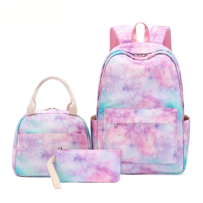 Digital Printing Fashion School Backpack Kids Lunch Bag Shoulder Adjustable Crossbody Leisure School Bag with Pencil Case