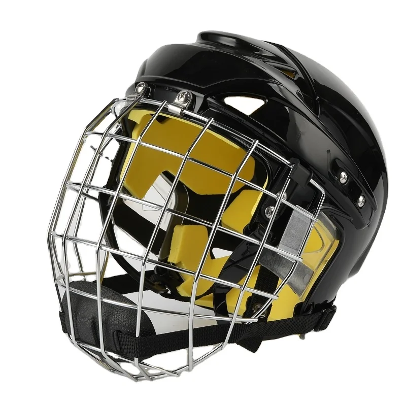 
Icehockey Player helmet Straight Carbon Steel in Silver Color High Impact Absorbing Helmet 