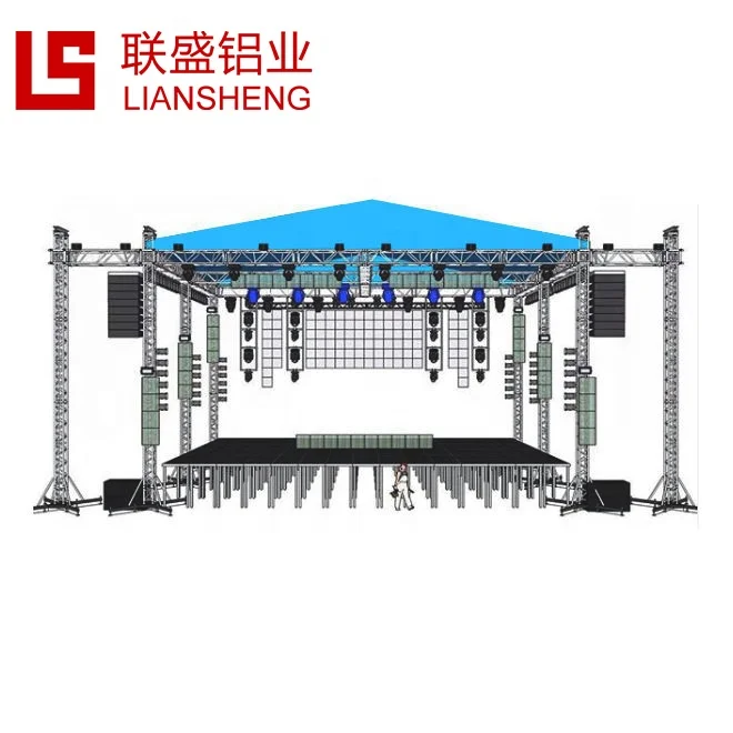 Factory price fast instailled Concert stage platform event scene lighting DJ truss Bolt Spigot Stage Truss Roof System
