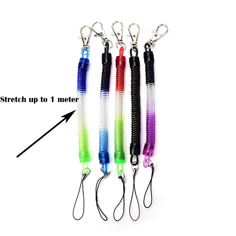 Alloy Mobile Phone Lanyard Key Chain with Plastic Loss-Proof Spring Rope Available in Stock Colors