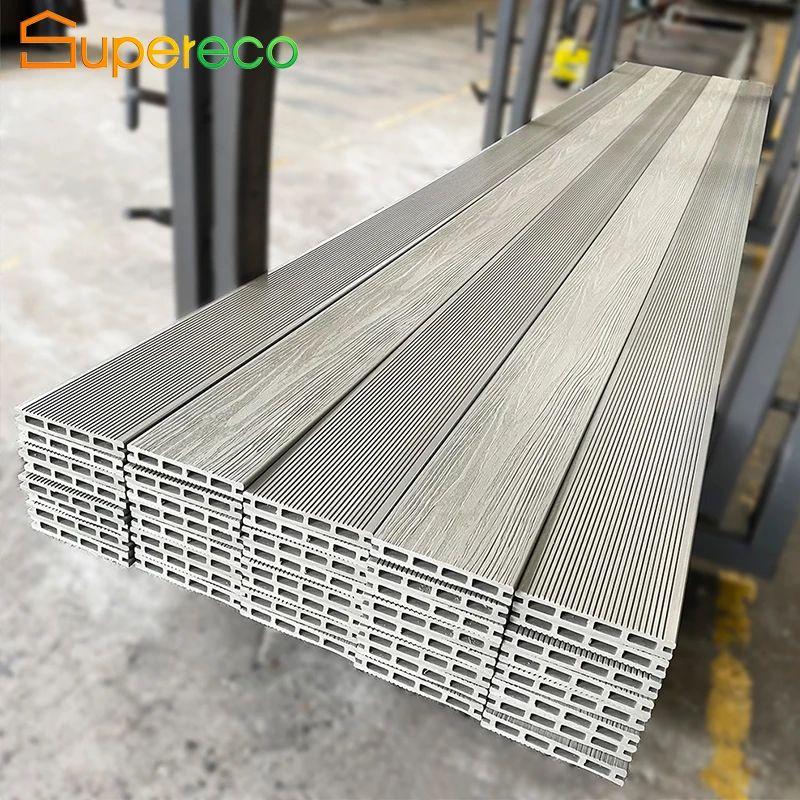 Supereco Exterior Outside Fireproof Wpc Decking Composite Wood Plastic Co-Extrusion Decking For Garden Patio