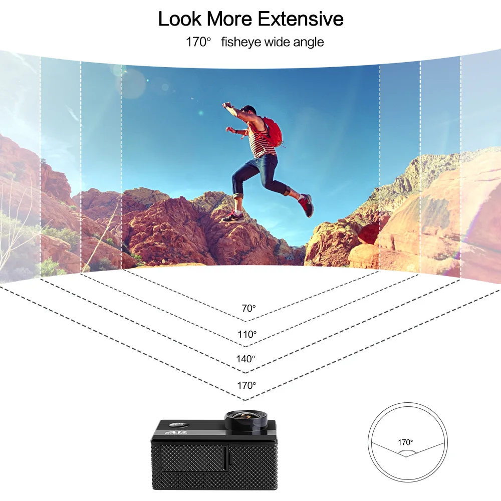 New  Manufacture OEM 24MP 4K/60FPS IMX386  action camera  Wifi waterpoof video sports camera 4K 60fps with image stabilizat