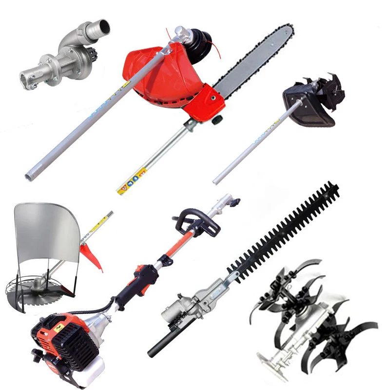 Multi Functional 5 in 1 Brush Cutter 52cc Gasoline Hedge Trimmer Pole Saw Grass Trimmer