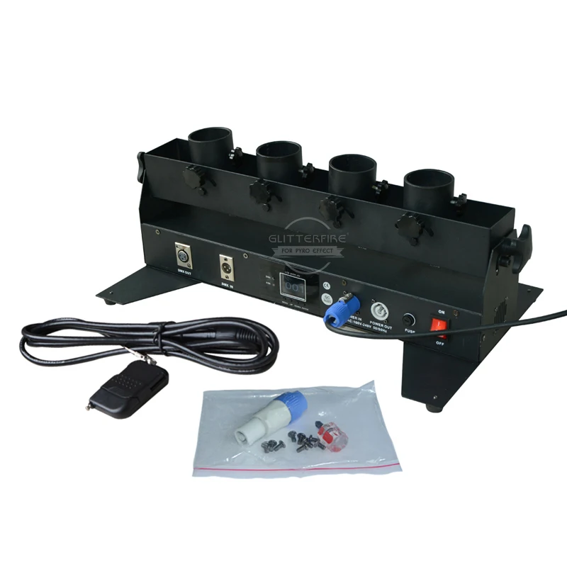 DJ Equipment 4 Shots Confetti Launcher DMX512 Remote Control Stage Equipment Confetti Machine