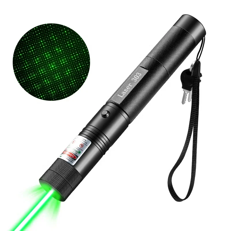 
Professional 303 Green Red Laser Pointer With Star Head 532nm Lazer Flashlight Burning Beam Match Burn Cigarettes Hunting 