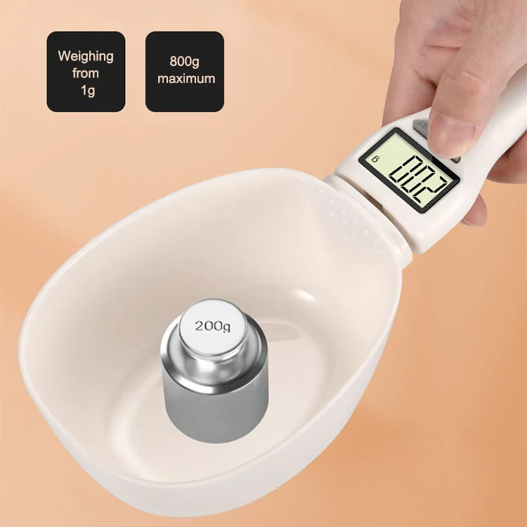 800g / 0.1g digital measuring spoon pet food weight measuring scoop scale digital spoon scale with LED display