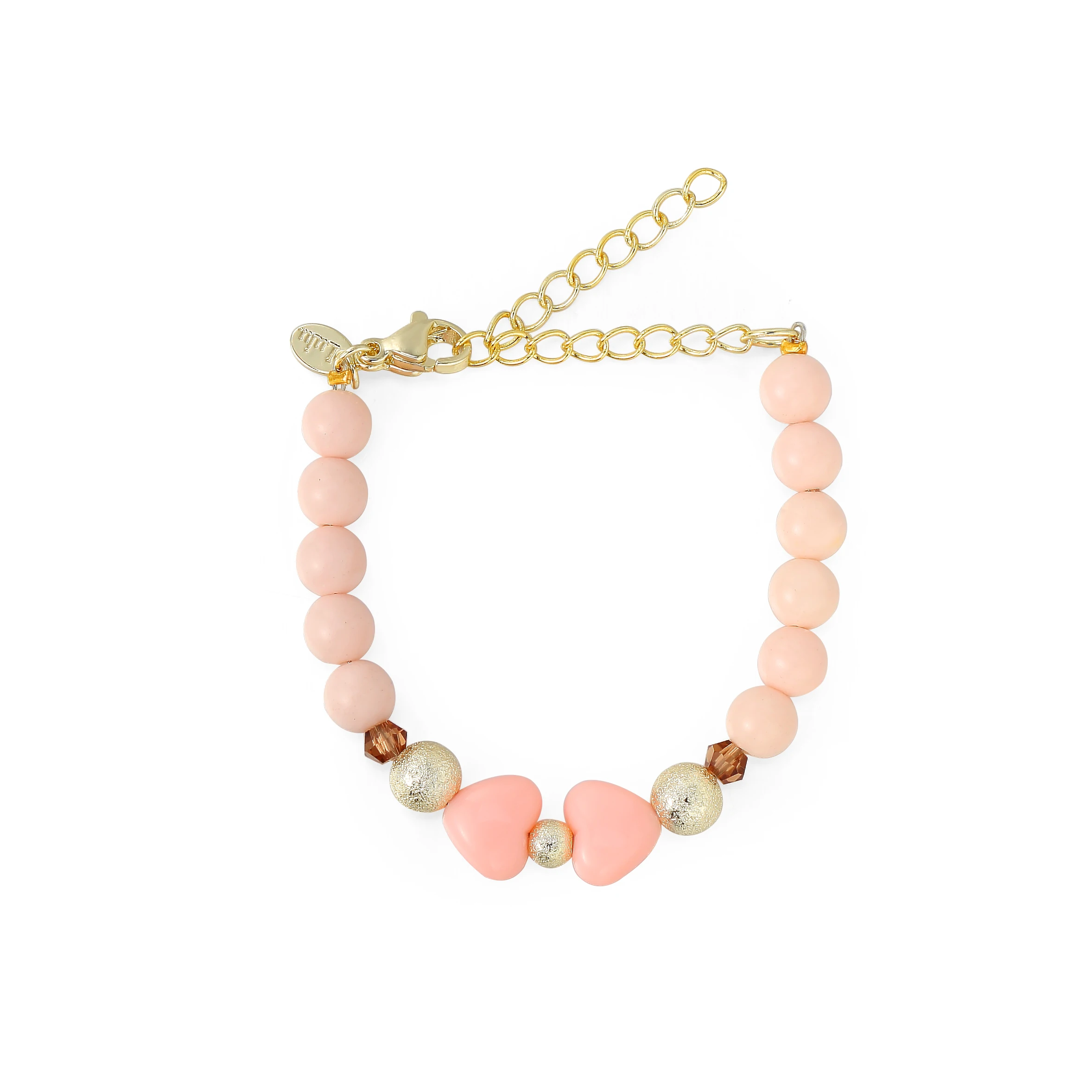 Hot sell new born baby wholesale brass jewelry customized 14K gold Children 4mm Tiny Blessings Beads pearl bracelets for girls