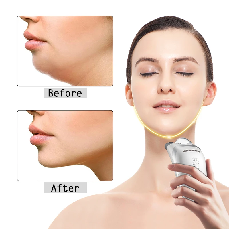 7 In 1 Face Lifting Machine Portable Mini Micro-CurrentSmall Stainless Steel Roller V-Face Shaping Facial Vibrating Massager