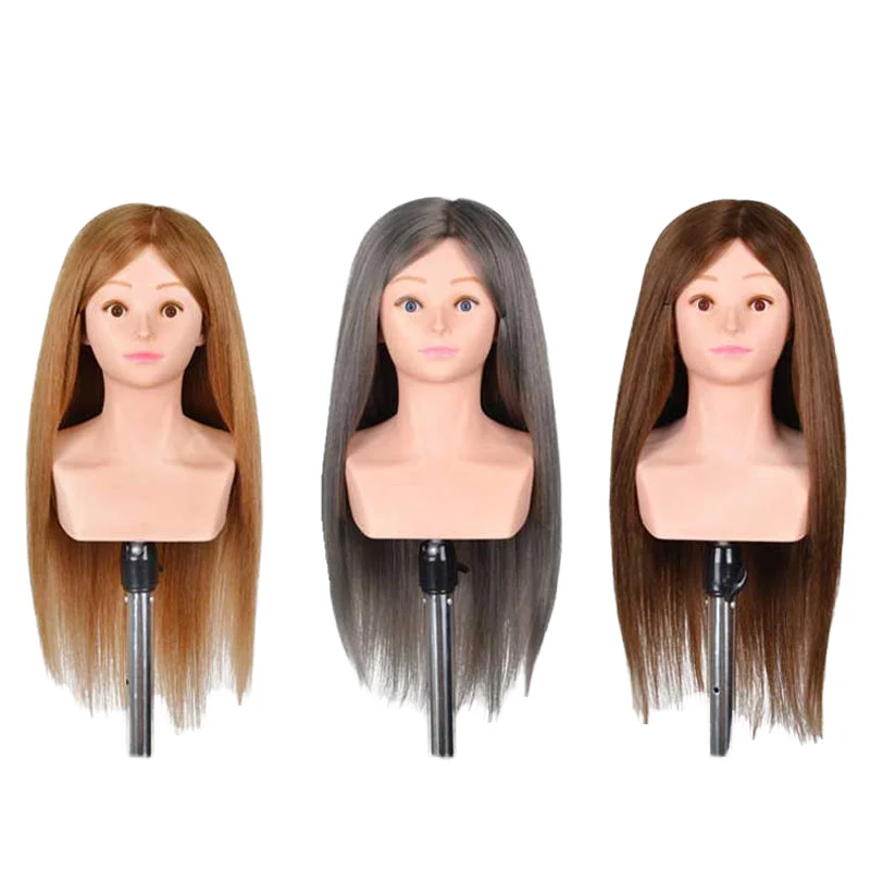 Beauty salon hair training head synthetic hair dummy doll head training