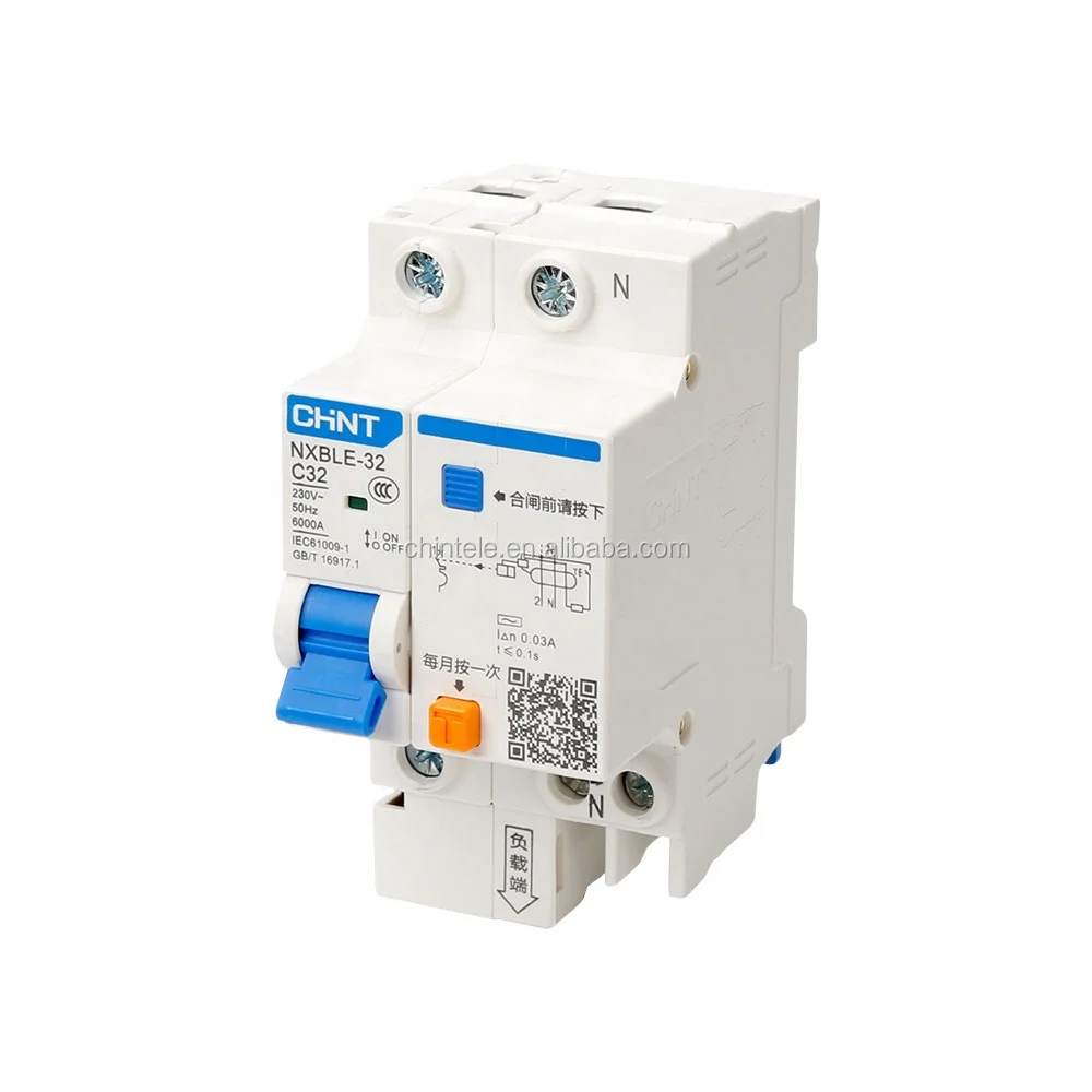 Chinese factory sale CHINT CHNT NXBLE rccb rcbo typ electrical earth leakage circuit breaker