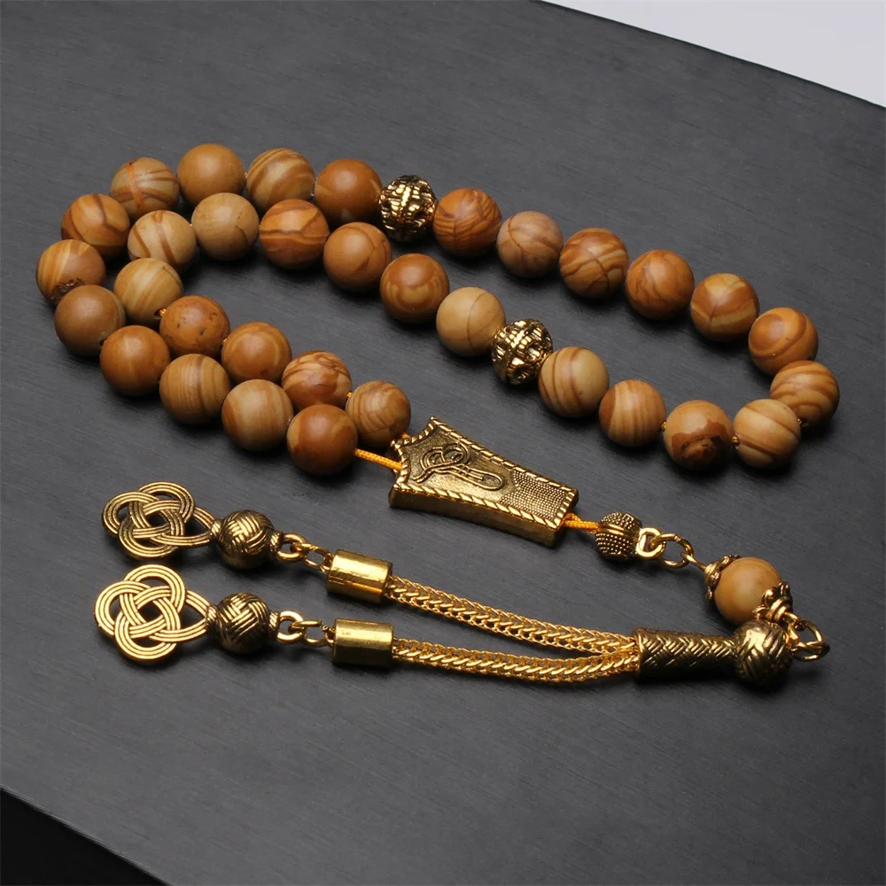 Натуральный камень Tasbih 33 бусины браслет мусульманские аксессуары ИД Адха молитвенные ювелирные изделия драгоценный четки