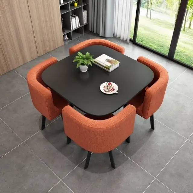 Manufacturer home furniture Square Nordic apartment household square space saving 4 seaters dining table set
