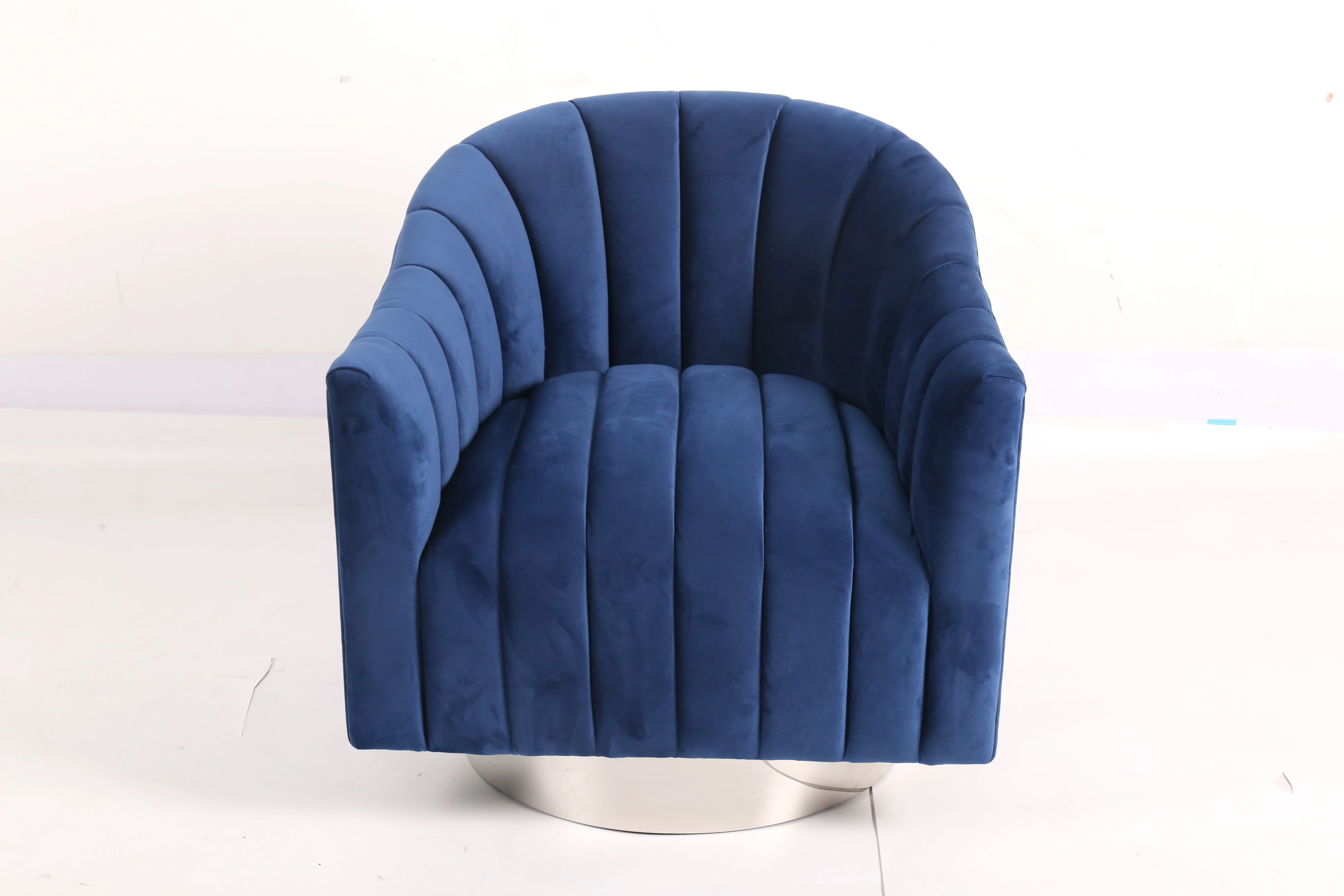 Factory Provide Luxury Modern Velvet Armchair Lounge Chair with Stainless Steel Base