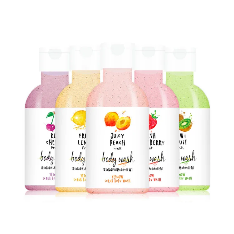 OEM Custom Private Lab Deep Cleansing Exfoliatin Fruit Peeling Gel Removal Dead volcano mud scrub shower gel shampoo wholesale