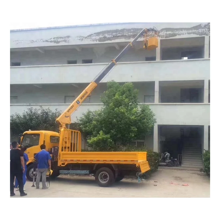 China radio remote control for mini truck mounted crane with basket for sale