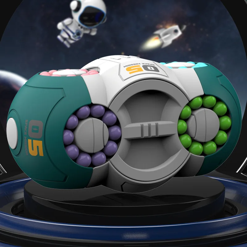 wholesale Relieve Stress Magic Cube Fingertip Top Toy Double Flip Handheld Puzzle Cube Magic Bean Spinner for Adults and Kids