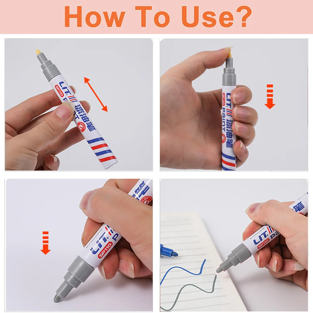 Industrial Tire Refillable Painting Empty Pen Car Thickness Tester Touch Up Auto Repair Scratch Oil Metallic Paint Marker