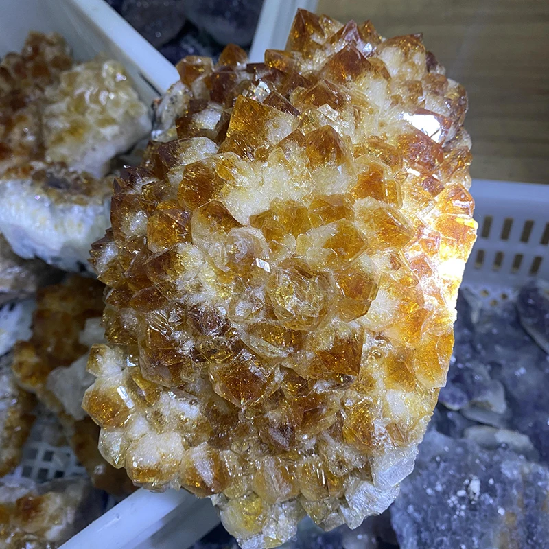 high quality citrine cluster ornament natural healings crystal cluster for fengshui home decor