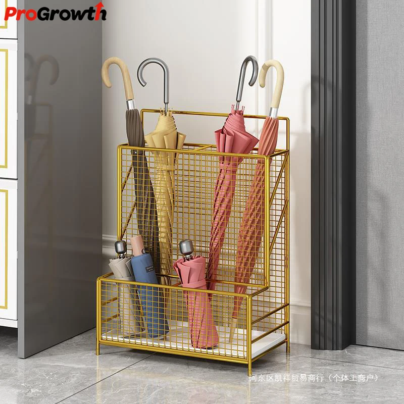Hotel Lobby Commercial Umbrella Storage Bucket Home Entrance Creative Storage Rack Mesh Double Layer Umbrellas Stand