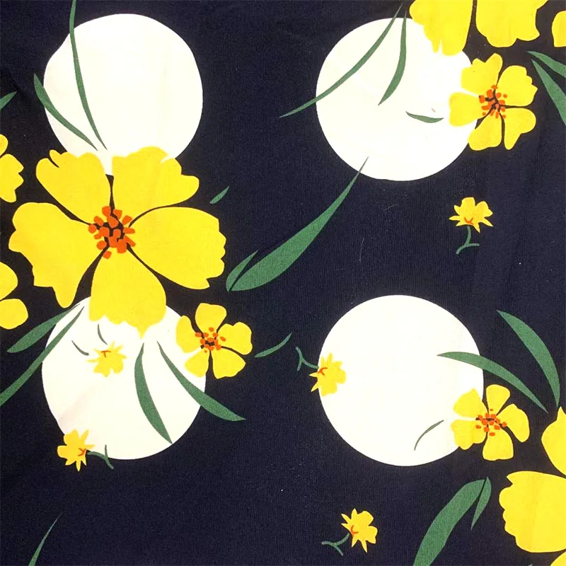 Woven 100% Polyester Fabric Satin Silk Printed Fabric For Skirt