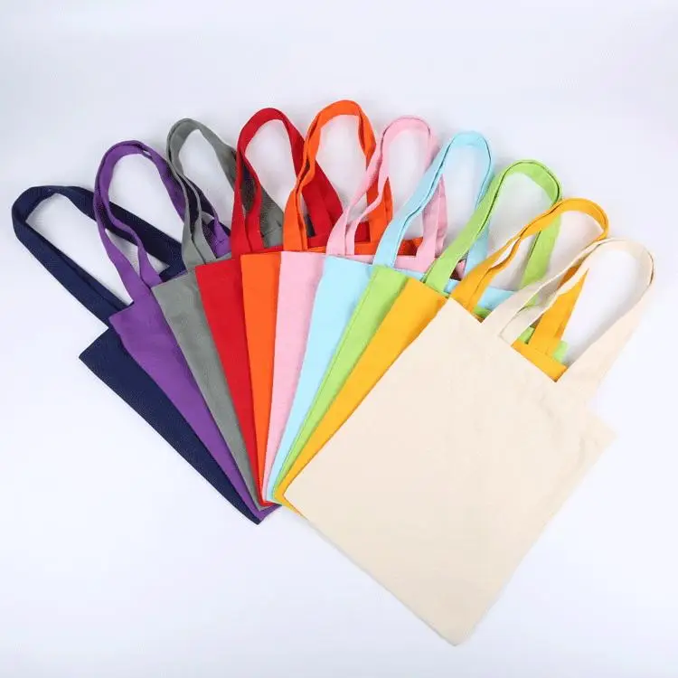 Wholesale Personalized Plain Tote Bag Sublimation Blank Canvas Tote Bags Custom Logo Cotton Canvas Shopping Bag